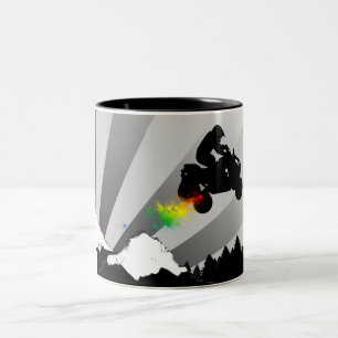 Tasse 2 Couleurs caravanes. caravane arc-en-ciel.
