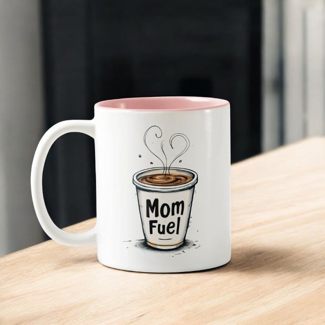 Tasse 2 Couleurs Carburant maman | Amusant café maman cadeau | (Créateur téléchargé)