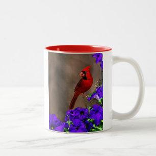 Tasse 2 Couleurs Cardinal avec des pétunias