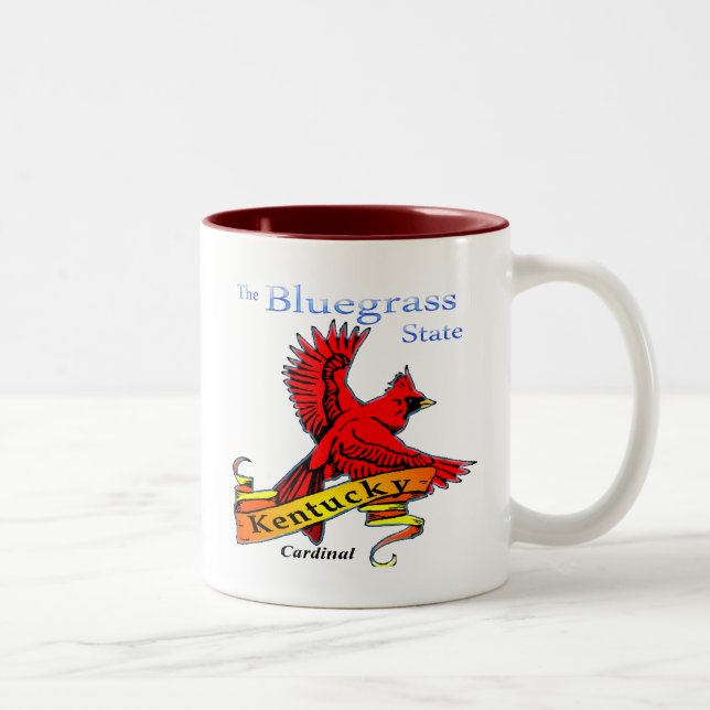 Tasse 2 Couleurs Cardinal d'état de Bluegrass de Kentucky (Droit)
