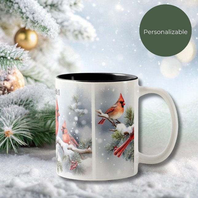 Tasse 2 Couleurs Cardinaux de Noël dans la boue de neige 1 (Créateur téléchargé)