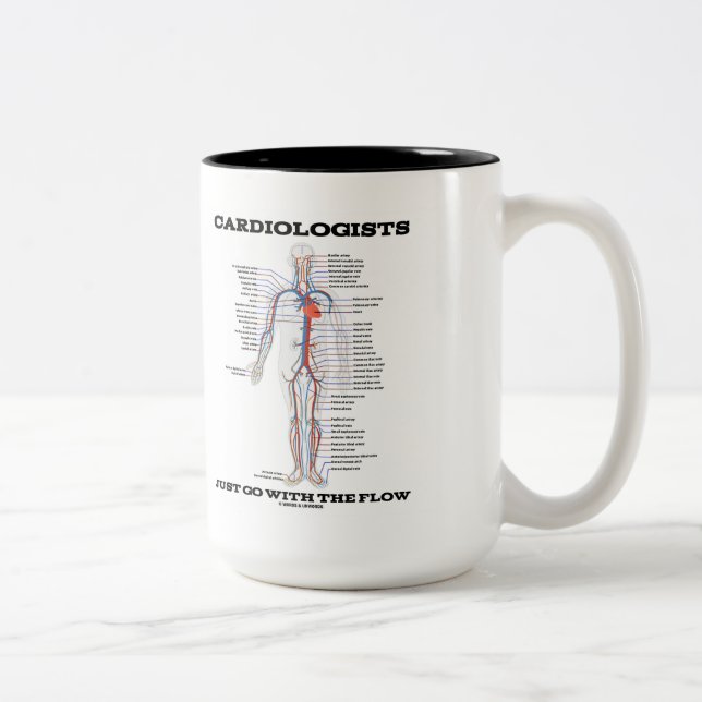 Tasse 2 Couleurs Cardiologits Just Go With The Flow (Droit)