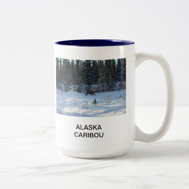 Tasse 2 Couleurs Caribou de l'Alaska (Droit)