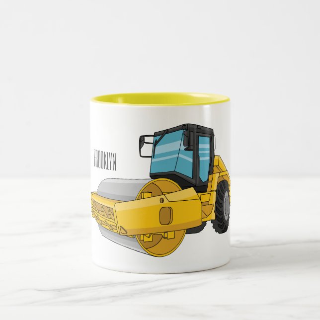 Tasse 2 Couleurs Caricature à rouleaux de route (Centre)