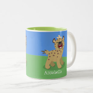 Tasse 2 Couleurs Caricature amusante hyena riant illustration