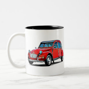 Tasse 2 Couleurs Caricature Citroen 2CV