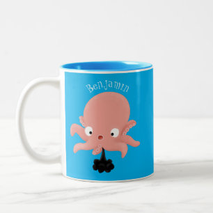 Tasse 2 Couleurs Caricature de bébé pieuvre rose mignonne humour