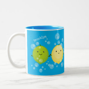 Tasse 2 Couleurs Caricature de chaux de citron joyeux