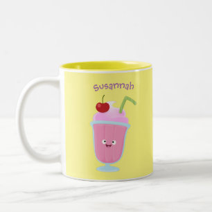 Tasse 2 Couleurs Caricature de crème glacée de fraise mignonne