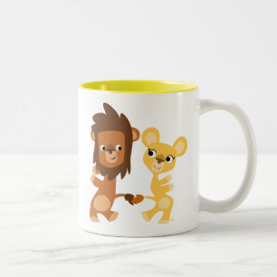 Tasse 2 Couleurs Caricature de danse mignonne Lions