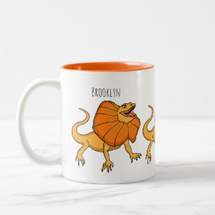 Tasse 2 Couleurs Caricature de lézard à col frisé orange