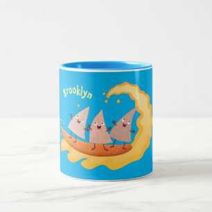 Tasse 2 Couleurs Caricature de surf pour chips de maïs mignonette n