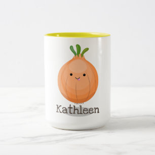 Tasse 2 Couleurs Caricature d'oignon brun joli