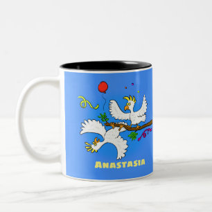 Tasse 2 Couleurs Caricature d'oiseaux de cockatoo amusante