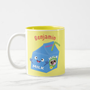 Tasse 2 Couleurs Caricature en carton de lait joyeux
