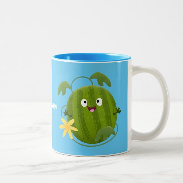 Tasse 2 Couleurs Caricature joli et souriant de pastèque (Droit)