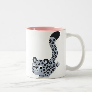 Tasse 2 Couleurs Caricature mignonne d'atterrissage Léopard de neig