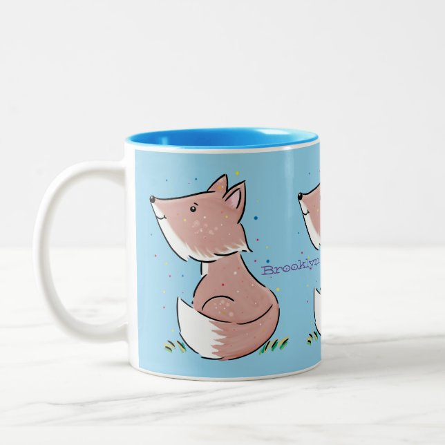 Tasse 2 Couleurs Caricature pour bébé renard (Gauche)