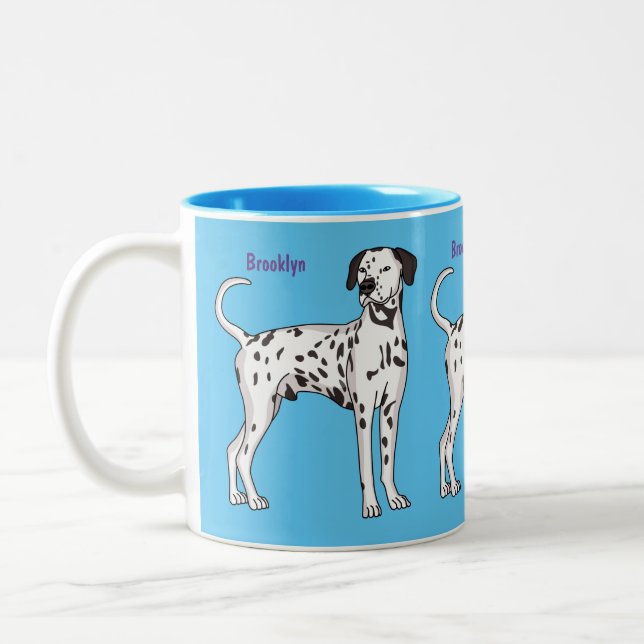 Tasse 2 Couleurs Caricature pour chien dalmate (Gauche)