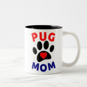 Tasse 2 Couleurs Carlin Maman Chien Maman Dessin
