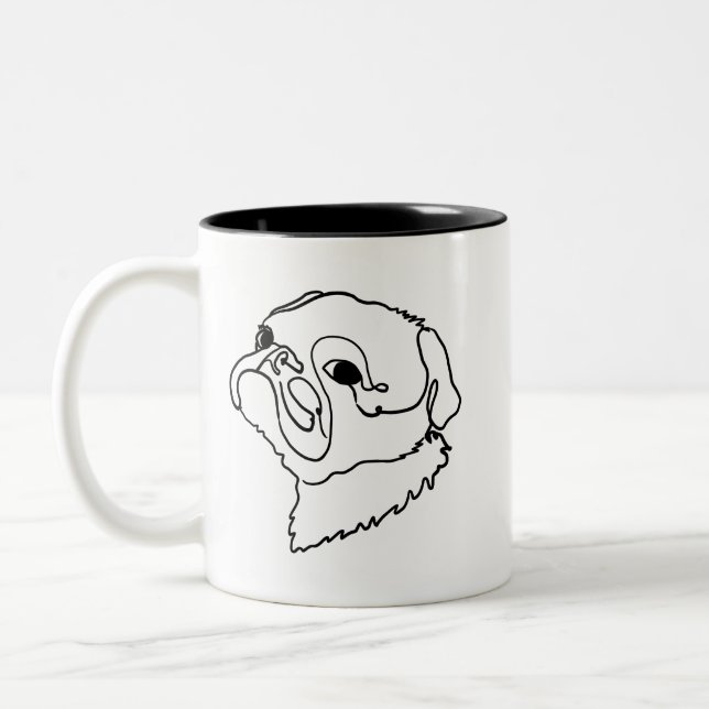 Tasse 2 Couleurs Carlin personnalisable (Gauche)