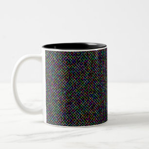 Tasse 2 Couleurs carré coloré géométrique unique motif dynamique