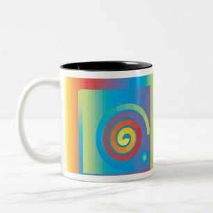 TASSE 2 COULEURS CARRÉ SPIRAL