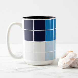 Tasse 2 Couleurs Carreaux Bleus à Carreaux