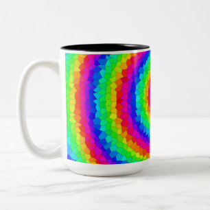 Tasse 2 Couleurs Carreaux de mosaïque arc-en-ciel