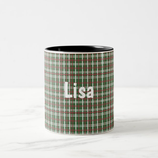 Tasse 2 Couleurs carreaux de Noël (Centre)