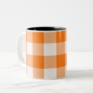 Tasse 2 Couleurs Carreaux orange et blanc