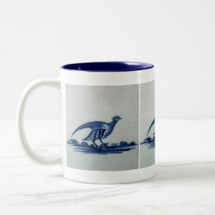 Tasse 2 Couleurs Carrelage Bleu Delft antique - Grouse dans l'Herbe