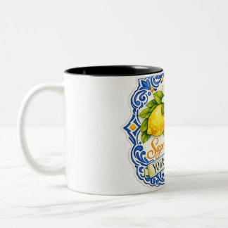 Tasse 2 Couleurs Carrelage Méditerranéen Citron – Art à l'aquarell