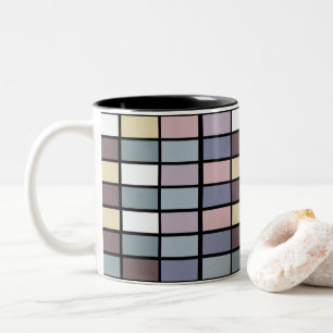 Tasse 2 Couleurs Carrés géométriques colorés