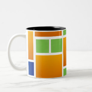 Tasse 2 Couleurs Carrés orange dégradé