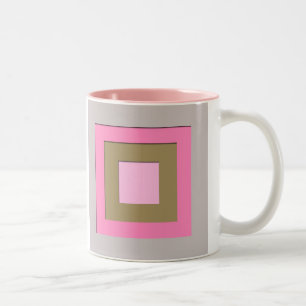 Tasse 2 Couleurs Carrés stratifiés du milieu du siècle - gris / gri