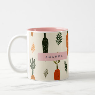 Tasse 2 Couleurs Carrottes rustiques fantaisistes personnalisées