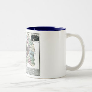 Tasse 2 Couleurs Carte 1891 de ville de Washington et de pays