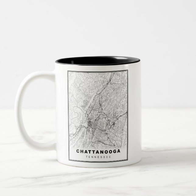 Tasse 2 Couleurs Carte de Chattanooga (Gauche)