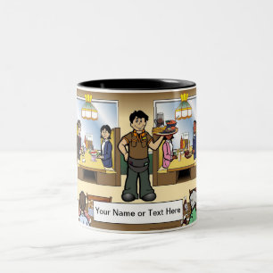 Tasse 2 Couleurs Carte de dîner Décontracté Waiter par PrintedPerfe