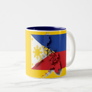 Tasse 2 Couleurs CARTE DE DRAPEAU FILIPINO Philippines Customisé Ja