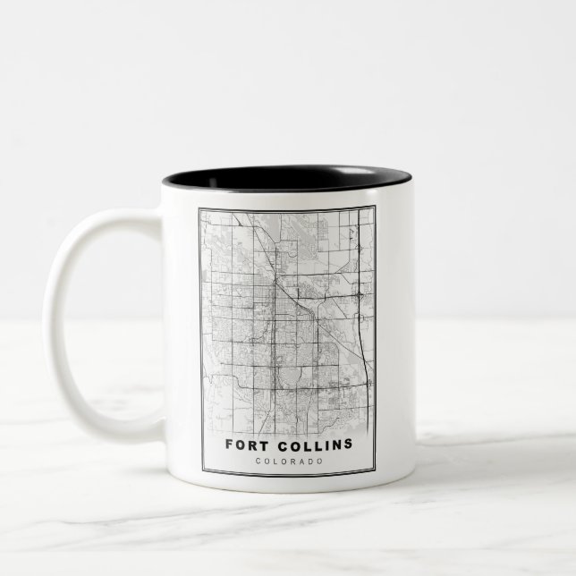 Tasse 2 Couleurs Carte de Fort Collins (Gauche)