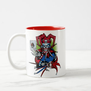 Tasse 2 Couleurs Carte de jeu, Joker T-Shirt Trucker Porte - clé de