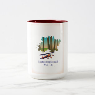 Tasse 2 Couleurs carte de la forêt nationale El Yunque à Porto Rico