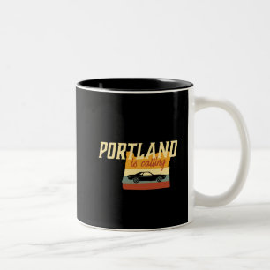 Tasse 2 Couleurs Carte de la ville de vintage Retro Portland Oregon