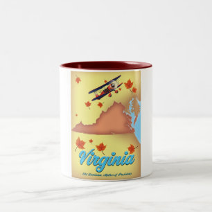 Tasse 2 Couleurs carte de l'affiche rétro de voyage de l'État de Vi