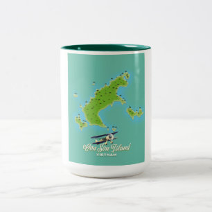 Tasse 2 Couleurs Carte de l'île de Con Son Viêt Nam