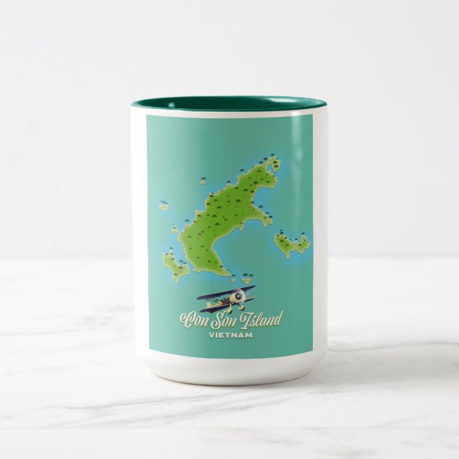 Tasse 2 Couleurs Carte de l'île de Con Son Vietnam (Centre)