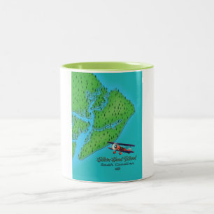 Tasse 2 Couleurs Carte de l'île de Hilton Head en Caroline du Sud