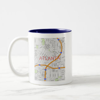 Tasse 2 Couleurs Carte de route d'Atlanta Peachtree